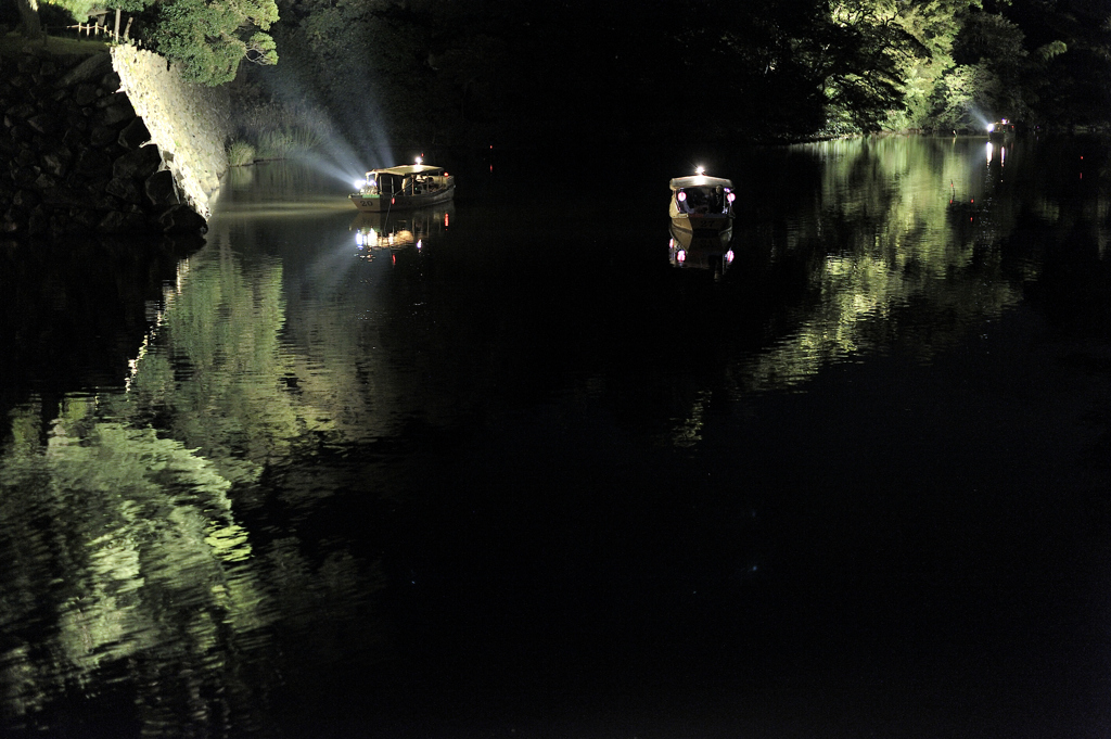 松江百景　「松江水燈路」夜の堀川巡り２