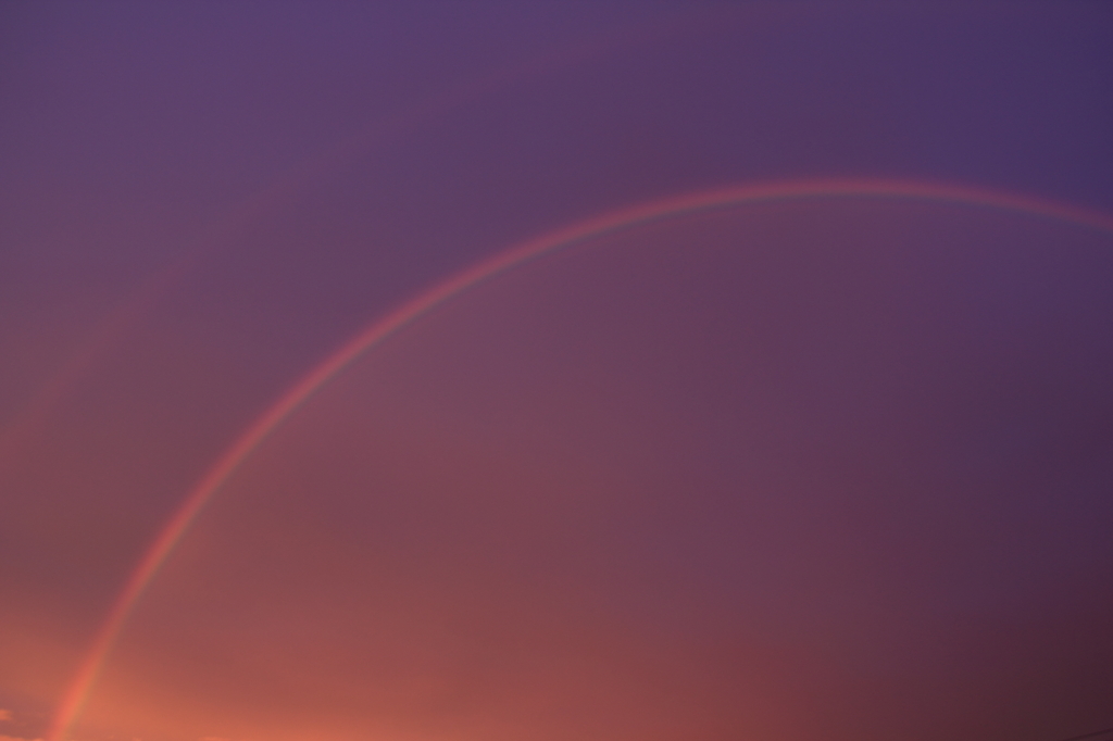 夕焼けの空に