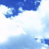 海のような青空、雲