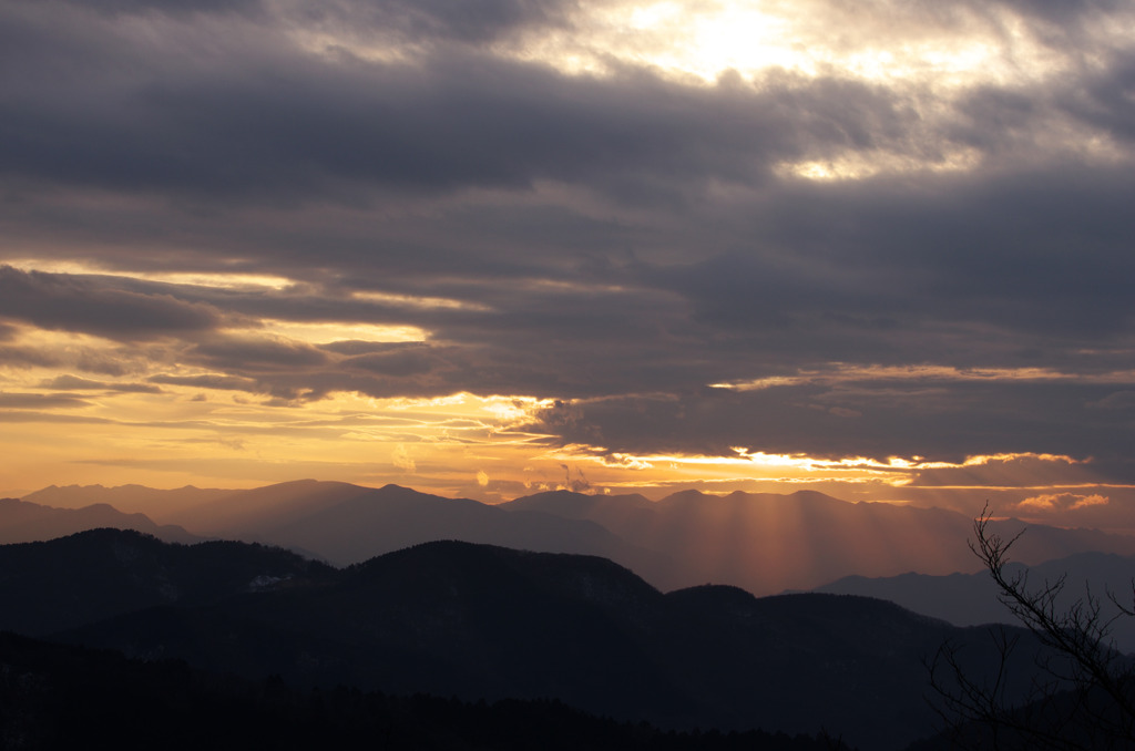 秩父連峰の夕景