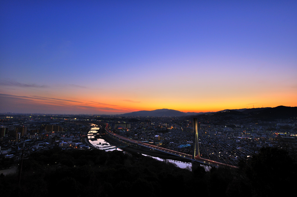 五月山から夕景