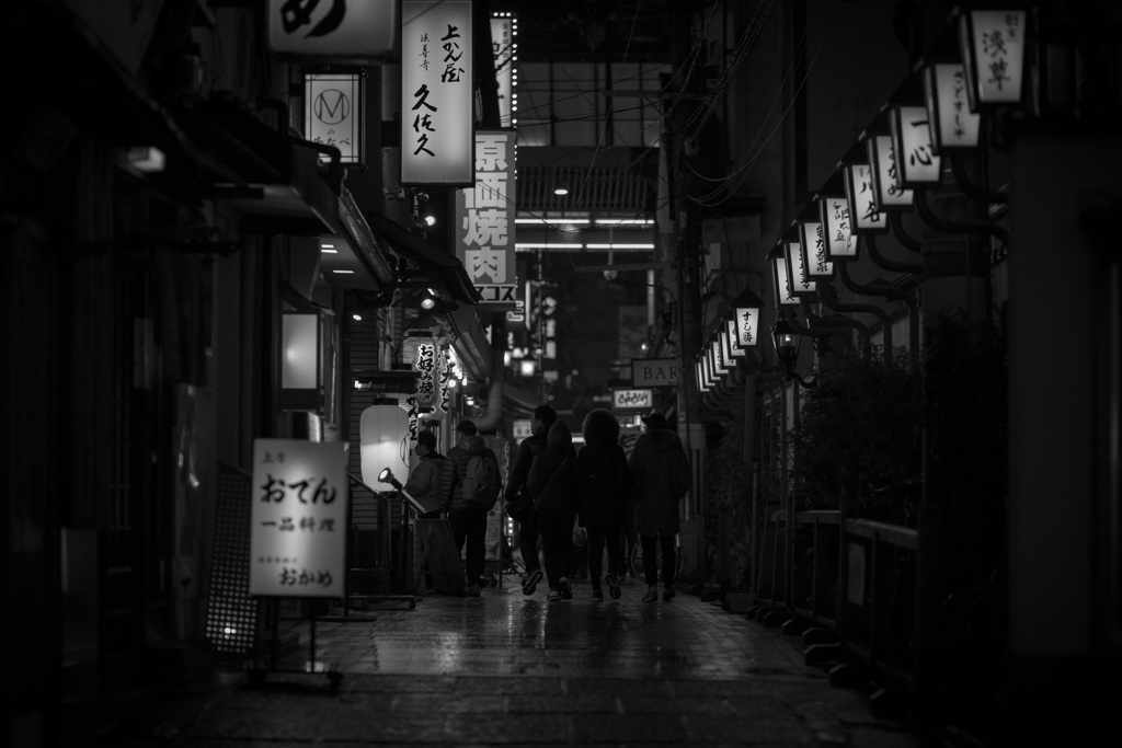雨の法善寺横丁.