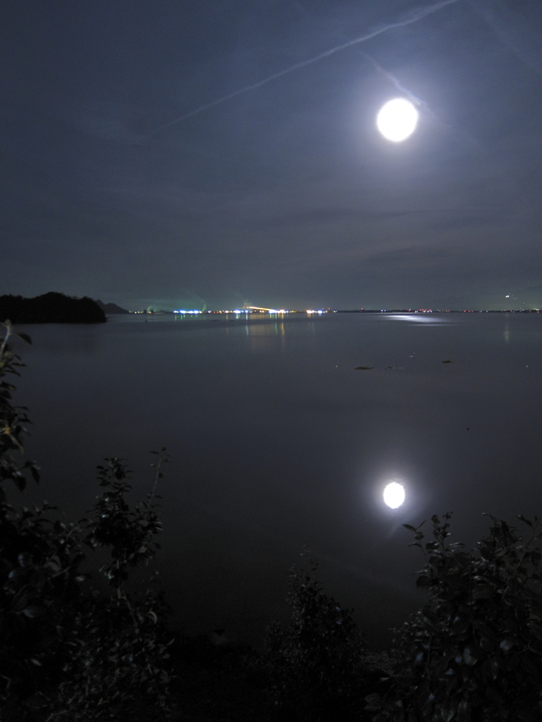 空の月　水面の月