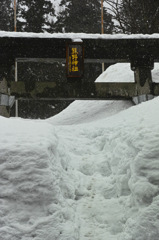 鳥居も雪の中