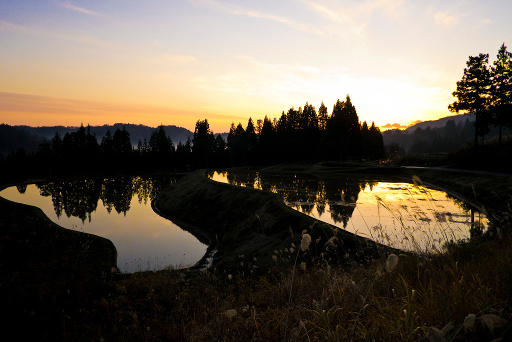 山里の夕暮れ