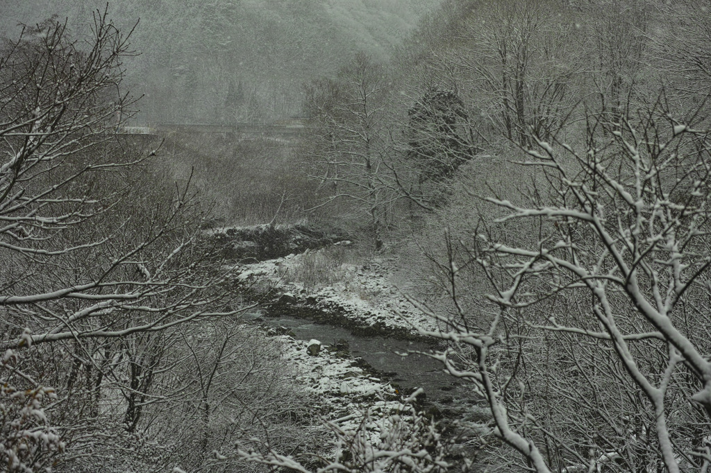 雪の渓谷