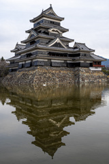 水鏡の松本城