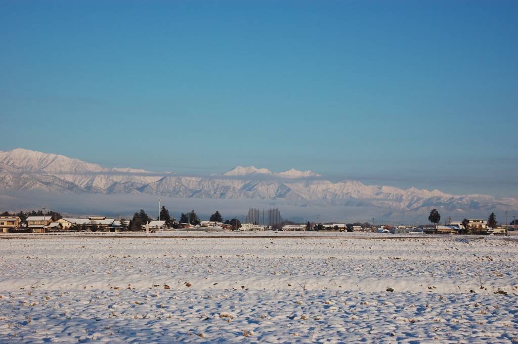 今朝の北アルプス