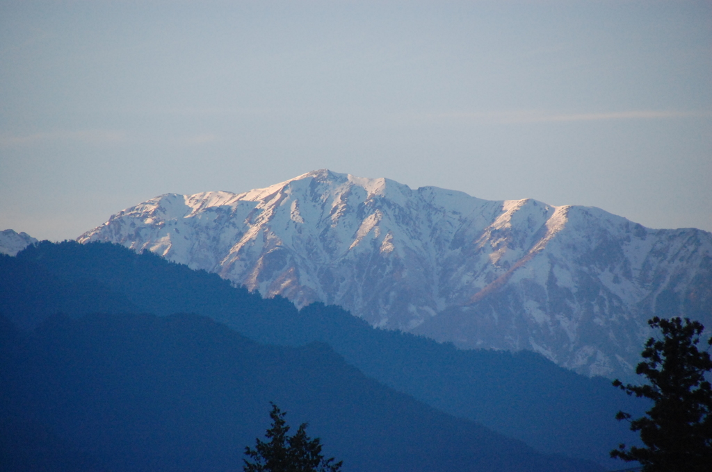 夕方の北アルプス