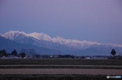 朝の北アルプス