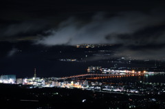 雨上がりの夜景（琵琶湖大橋）