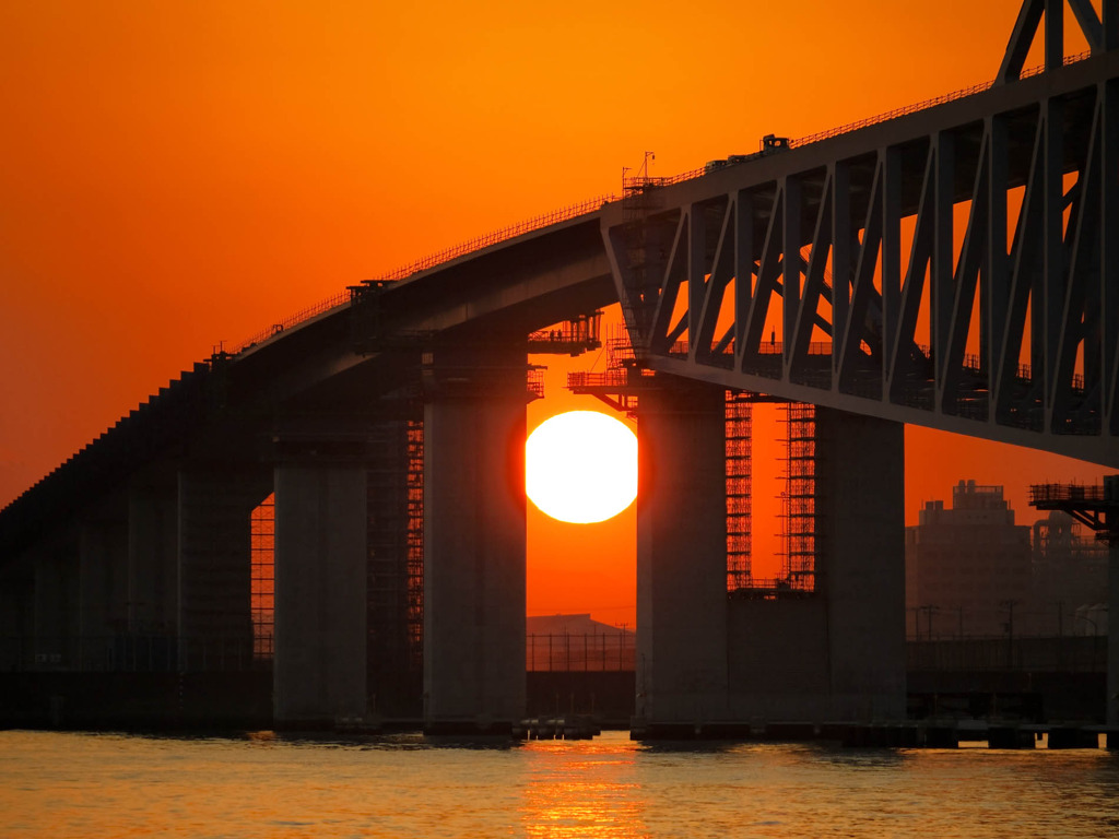 夕陽の覗き見