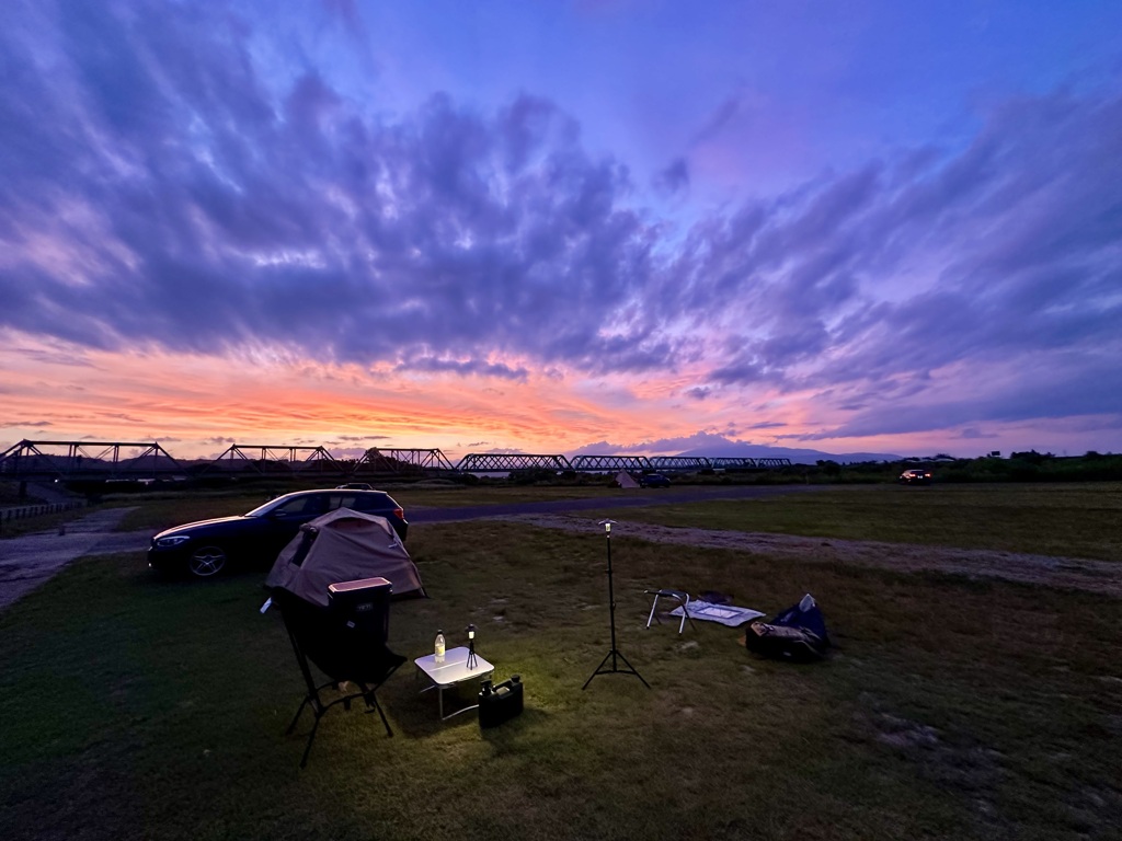 ソロキャン夕景