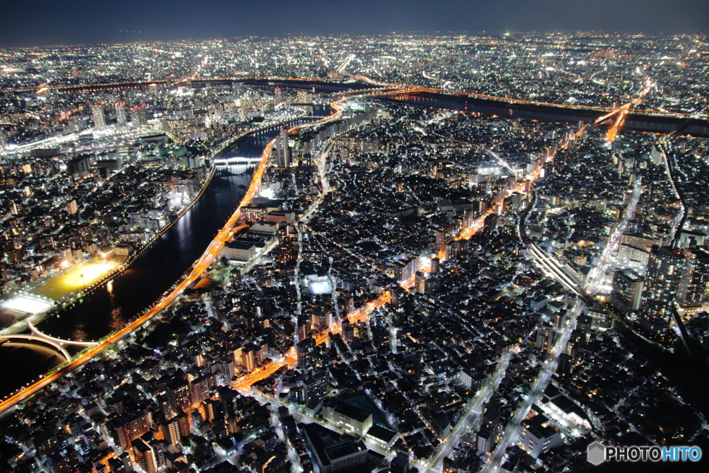 東京スカイツリー展望回廊からの夜景