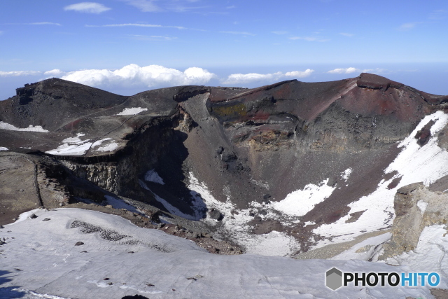 富士山（残雪期の山頂）