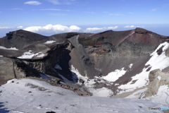 富士山（残雪期の山頂）