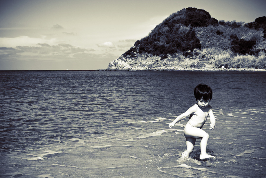 真冬の海水浴。