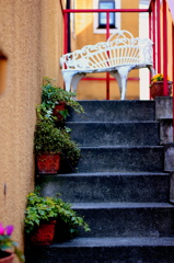 The stairs in cafe