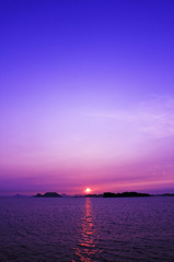 九十九島に沈む夕日