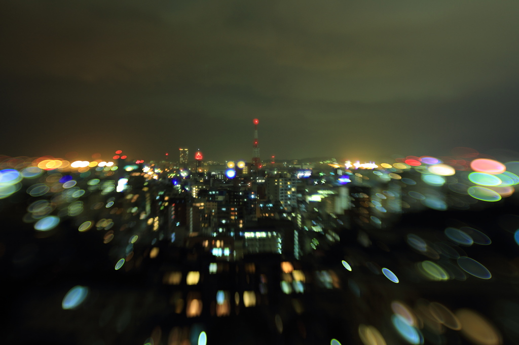 Fukuoka city at night