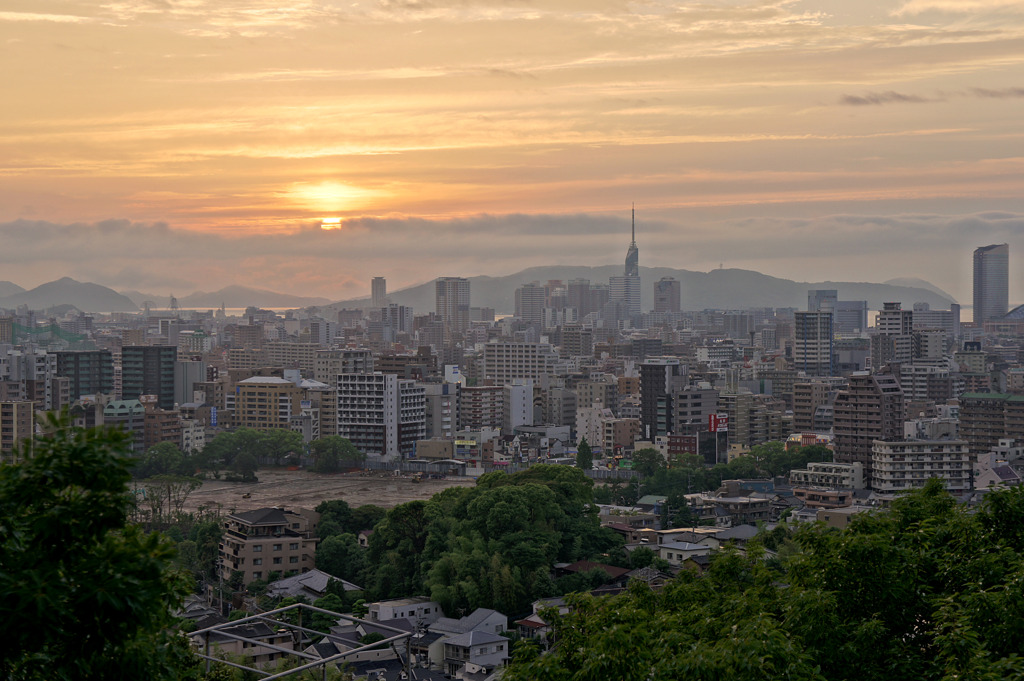 福岡市の夕景