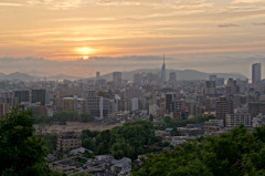 福岡市の夕景