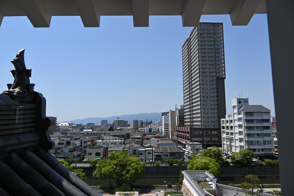 天守から見下ろす城下町