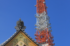 鬼瓦と東京タワー