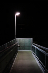 歩道橋の街灯。