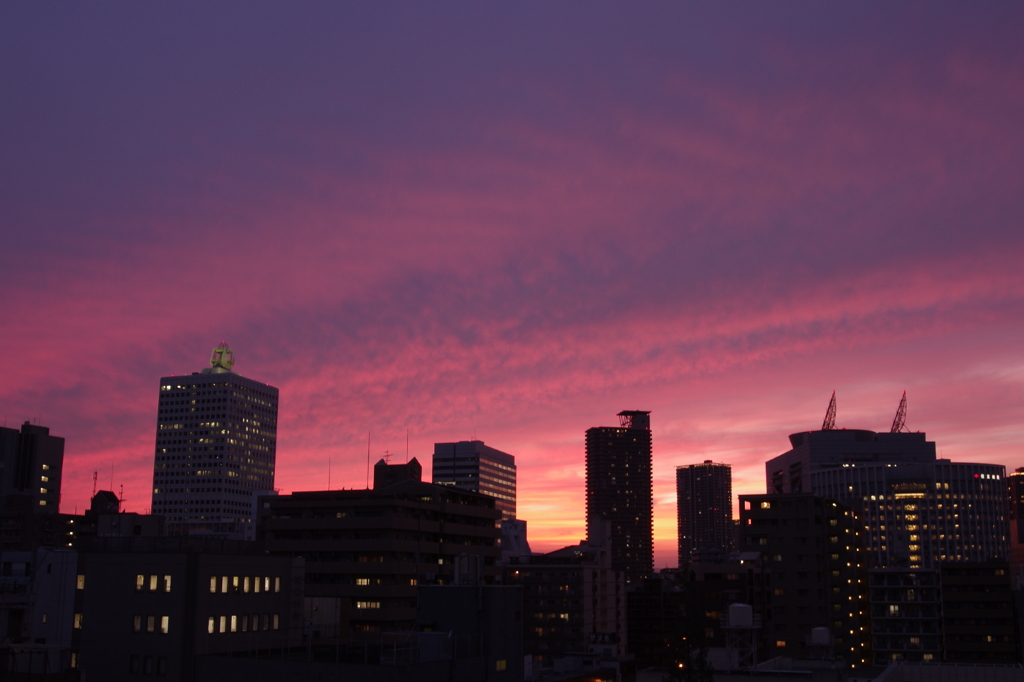 大阪の夕日