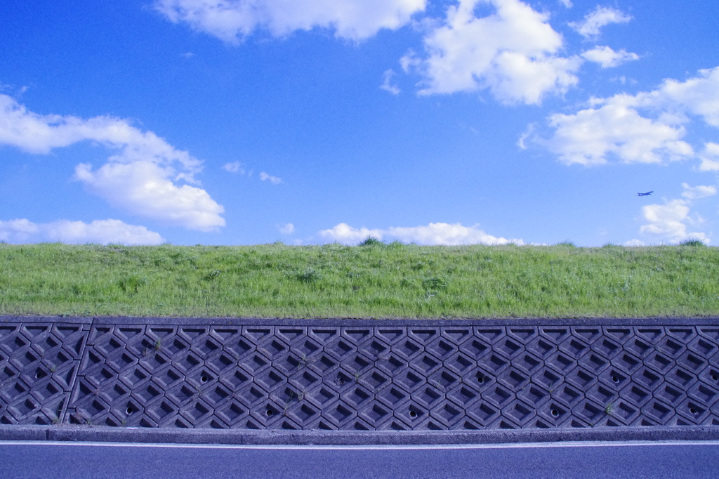 青と緑と人工物