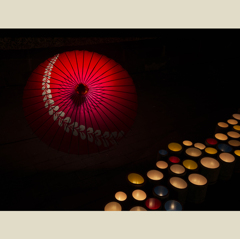 和傘と竹灯篭