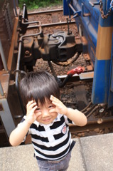 トロッコ列車の連結
