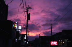 紫の夕焼け