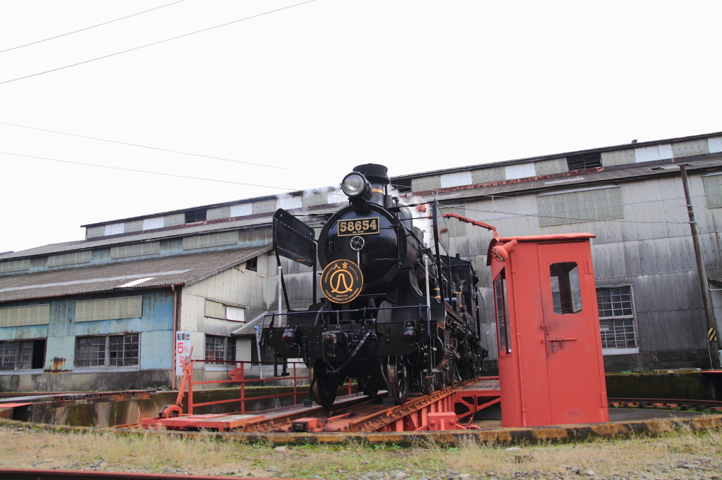 転車台のSL人吉号