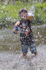 水しぶきのカーテン