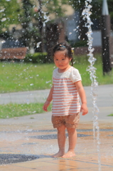 暑い日は、水遊びが一番