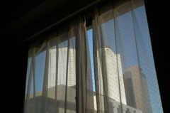 摩天楼が見える宿