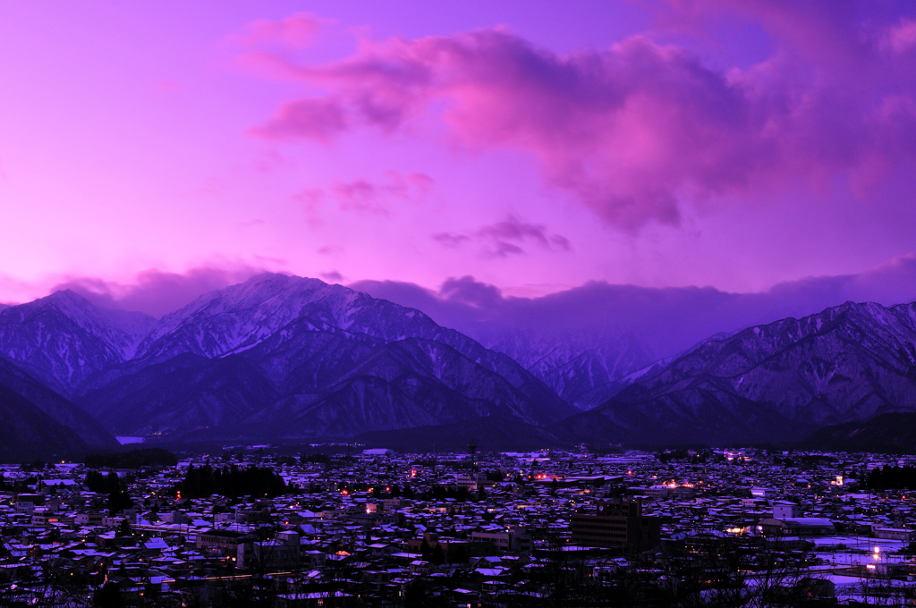 夕暮れの大町