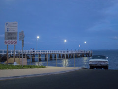 A pier and a classic car