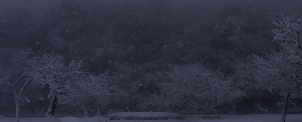 雪の眉山より