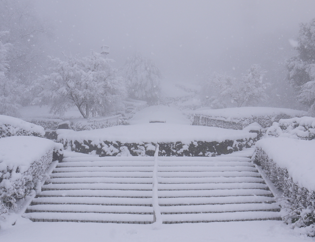 雪の階段