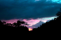 谷間に沈む夕日 in ubud