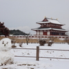 雪だるまと大極殿