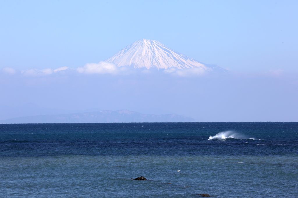 御前崎から富士山