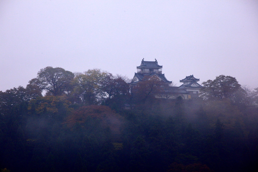 雨の大野城