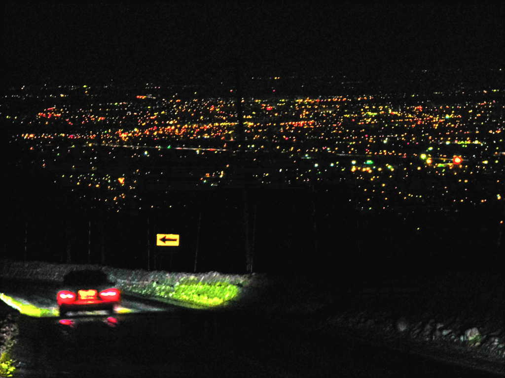 夜景をドライブ