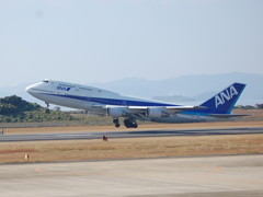 B747 ラストフライト　長崎空港にて