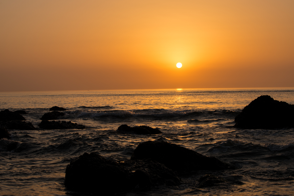 夕焼けの海