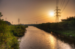 花見川の夕暮れ